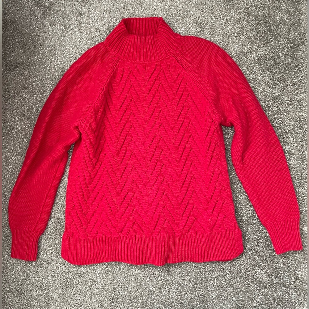 Chaps Ralph Lauren Red Cable Sweater